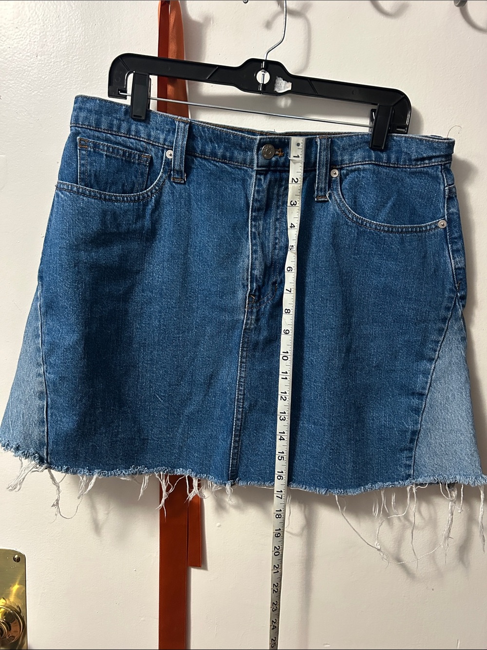 Madewell Two-Tone Blue Denim Mini Skirt size 32 preowned